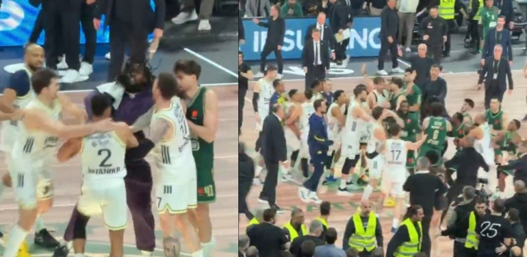 Fenerbahçe Beko, Panathinaikos’u devirdi, ortalık karıştı! Oyuncular birbirine girdi